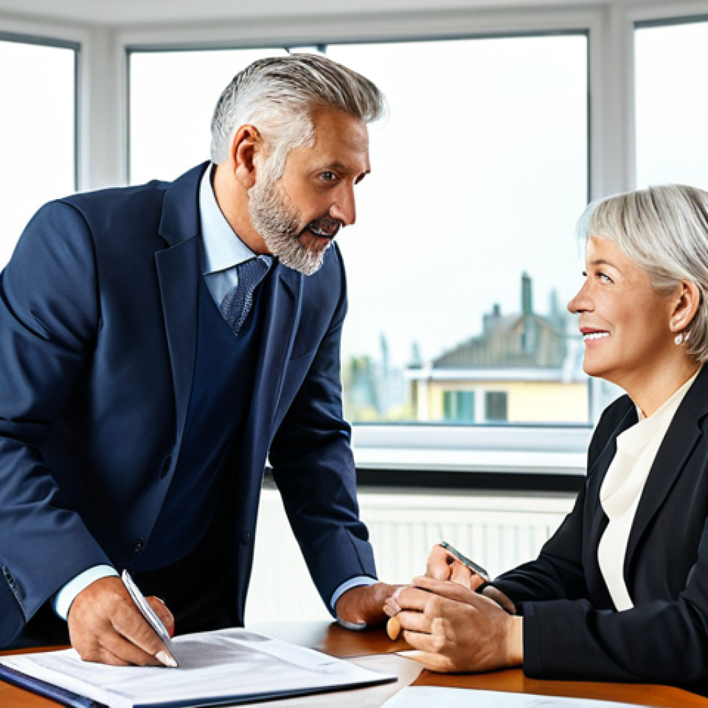 Financial Planning Meeting**

"A professional financial consultant in modest business attire, advising a mature couple in their home office, reviewing investment portfolios and financial planning documents, fully clothed, appropriate content, safe for work, professional, perfect anatomy, natural proportions, family-friendly, well-lit photography."

**